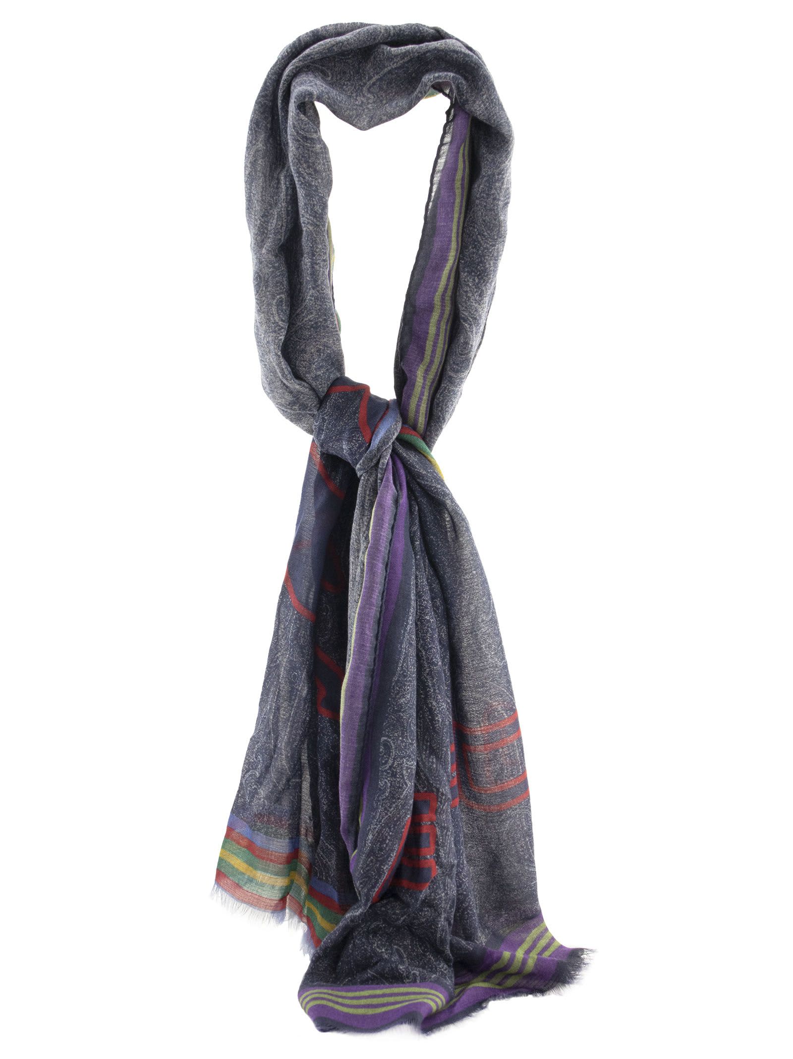 Etro Delhy Jacquard Scarf With Paisley