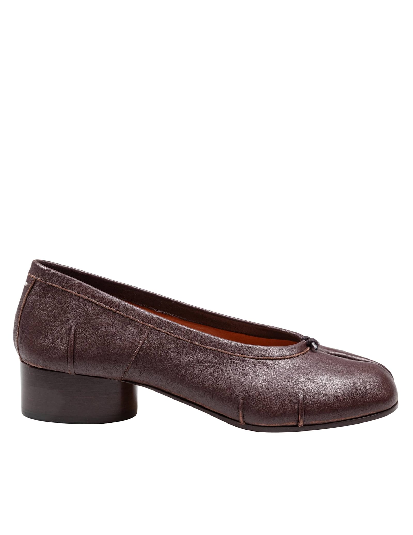 Maison Margiela Tabi New H30 Leather Ballerina Flat, Brown