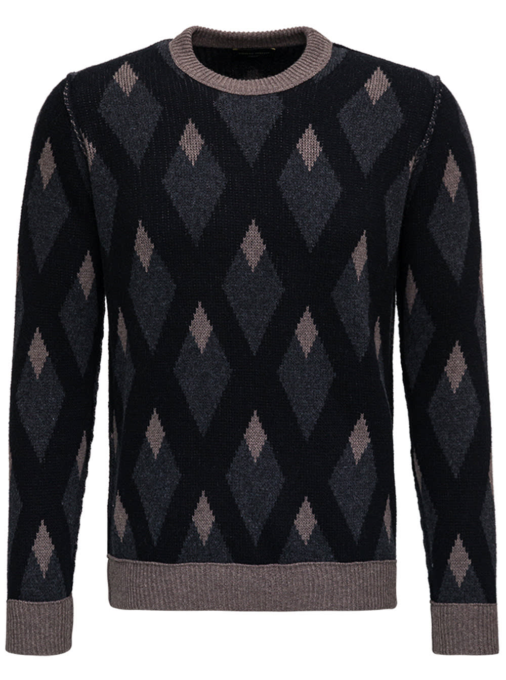 Roberto Collina Cashmere And Wool Sweater With Diamond Print