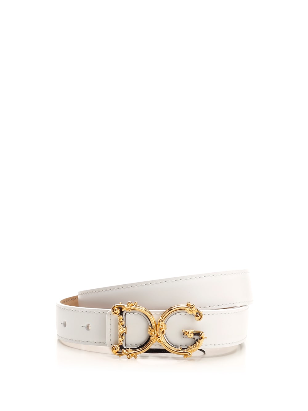 DOLCE & GABBANA LEATHER LOGO BELT