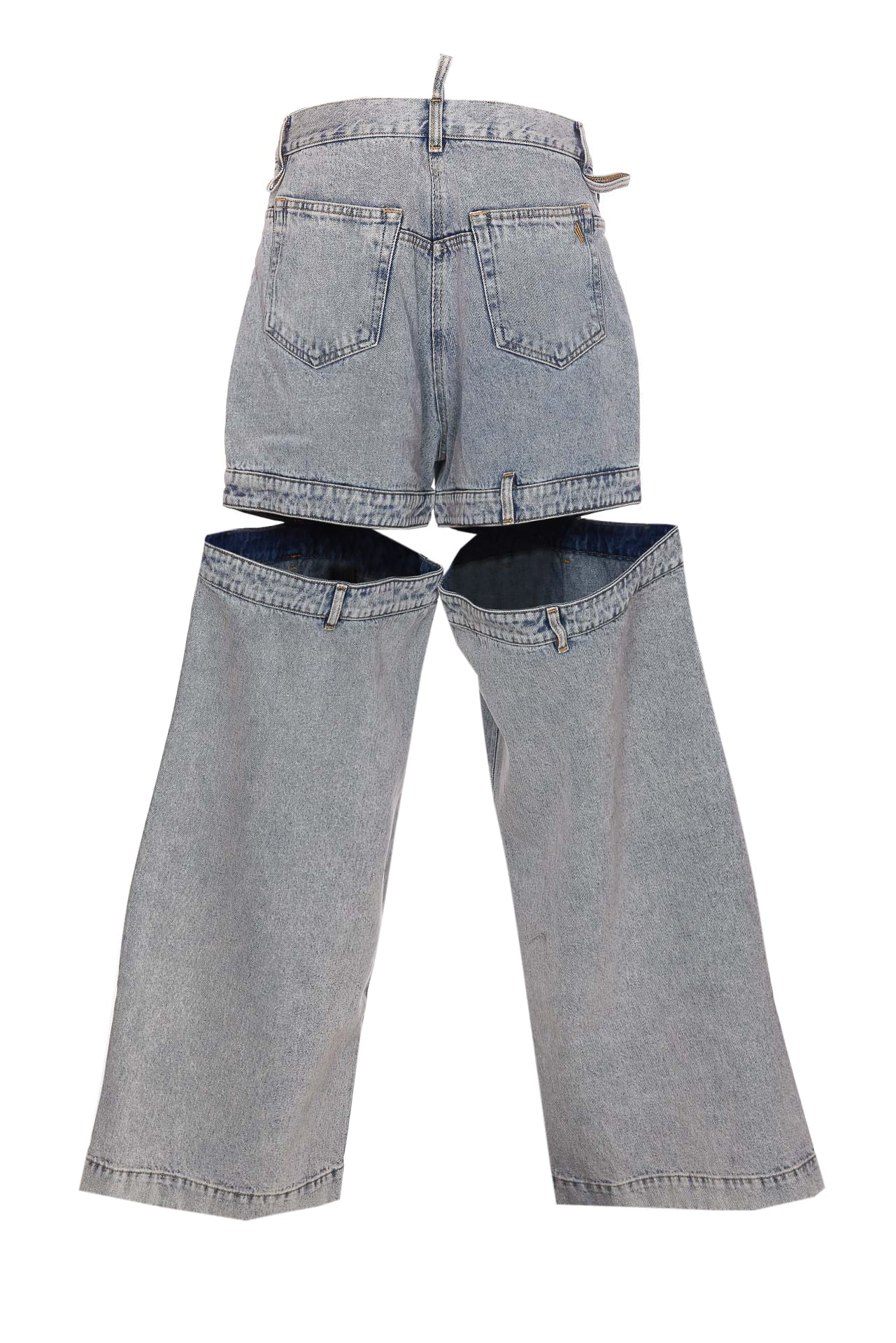 Shop Attico Cargo Jeans In Denim Blue