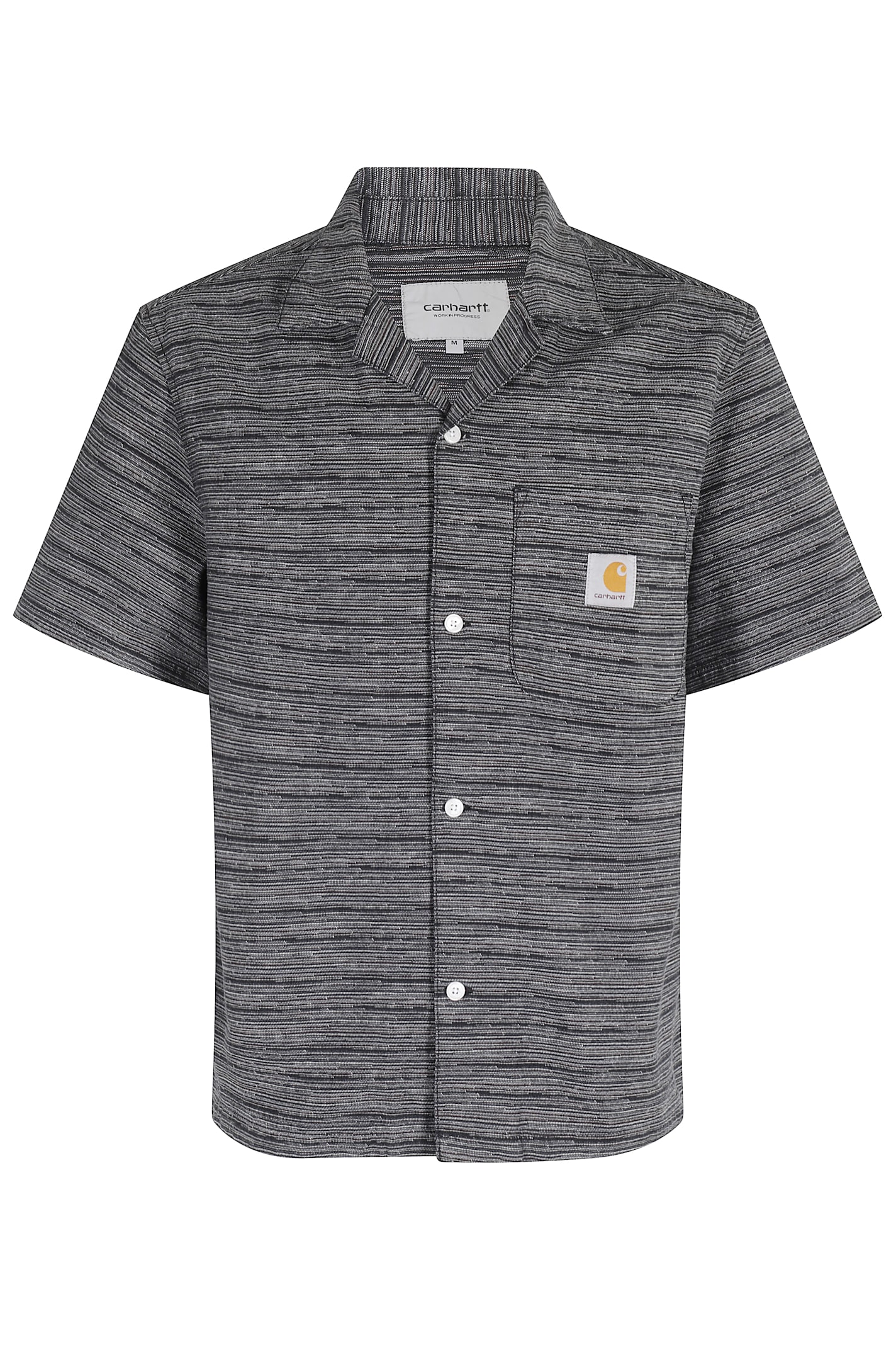 Carhartt Work In Progress Gellar Short Sleeve Cotton Jacquard Camp Shirt In Gray