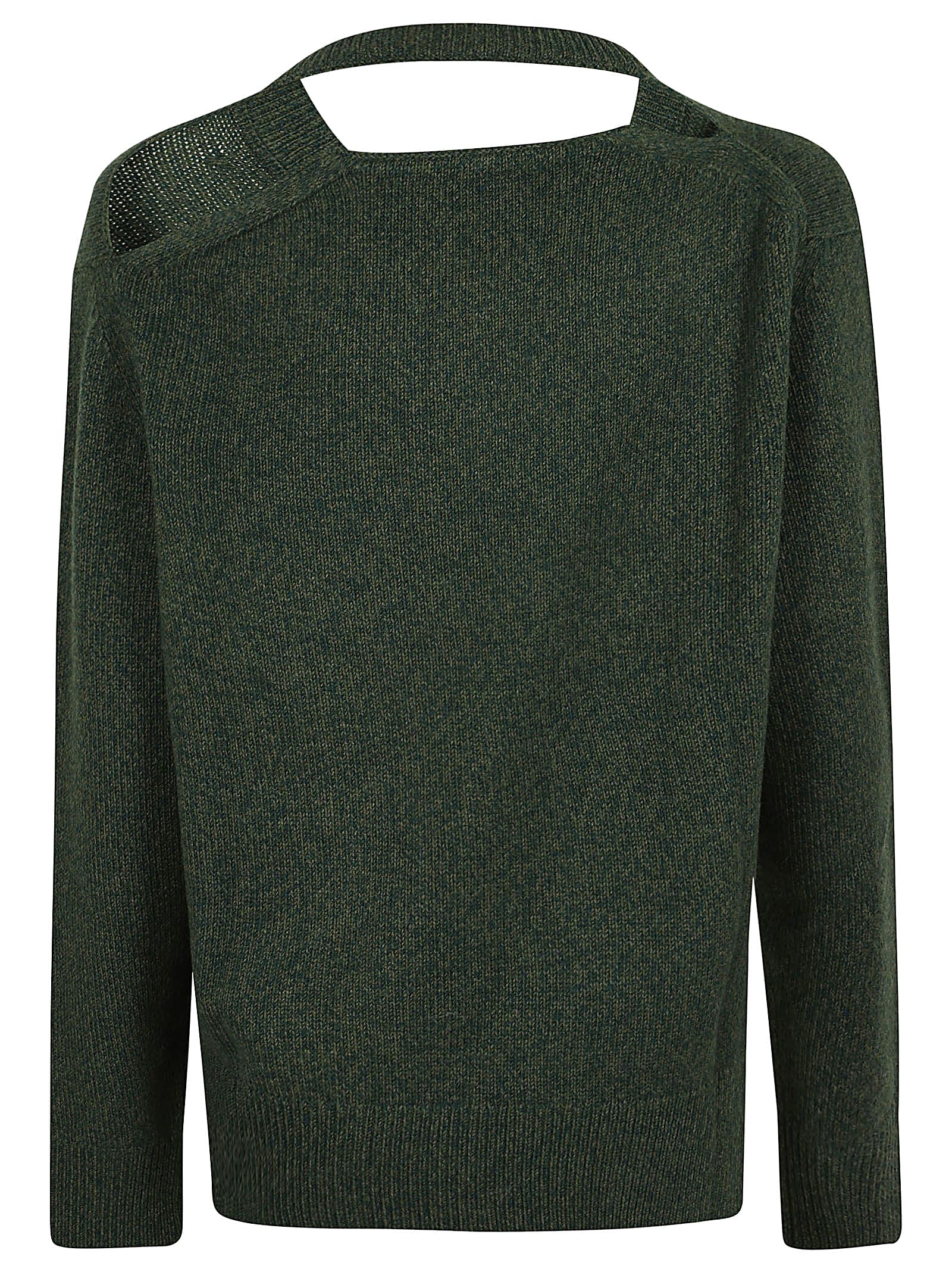 Shop Victoria Beckham Convertible V-neck Jumper In Spruce Green