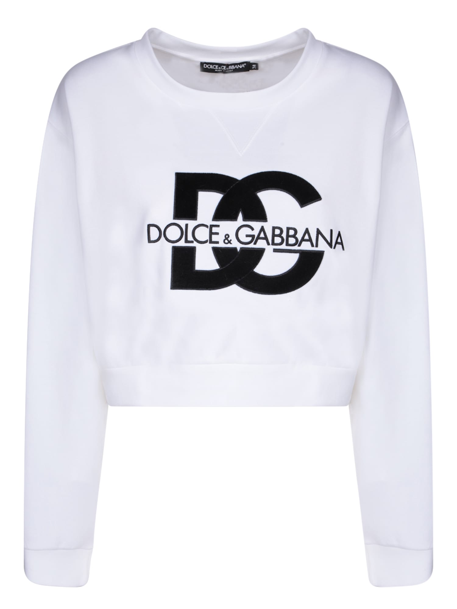 Shop Dolce & Gabbana Embroidered Logo White Sweatshirt