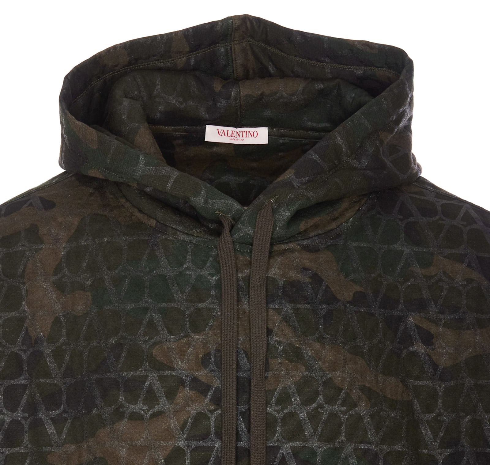 Shop Valentino Toile Iconographe Camouflage Print Hoodie In Green