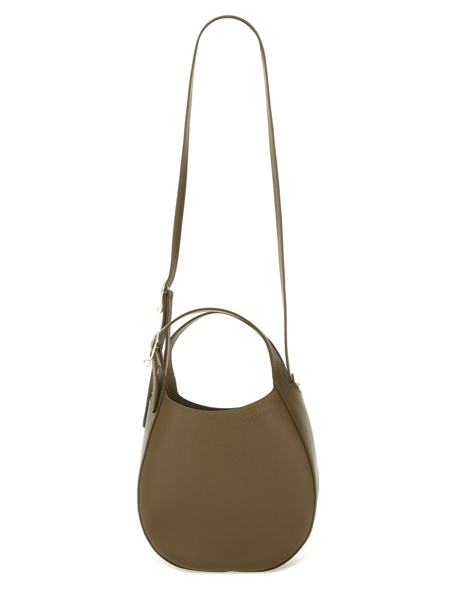 Longchamp Textured Pebbled Shoulder Bag With Strap And Handle In Brown