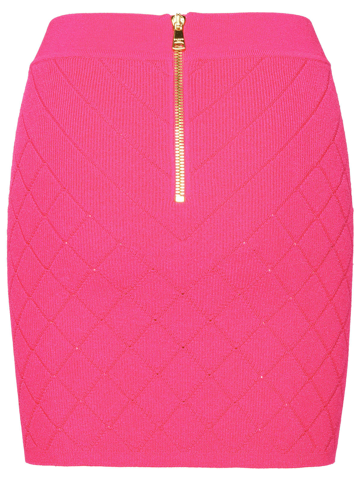 Shop Balmain Fuchsia Viscose Blend Miniskirt