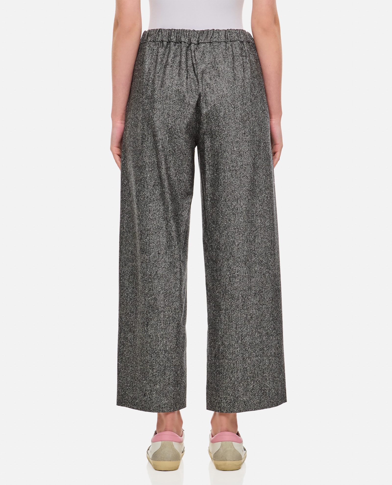 Shop 's Max Mara Mina Drawstring Cropped Pants In Grey