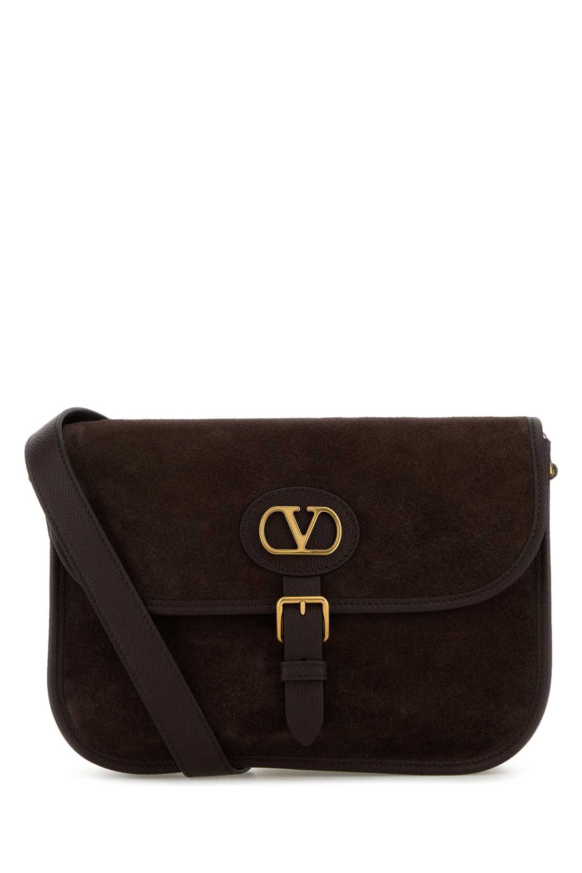 Valentino Garavani Brown Suede Antibes Crossbody Bag