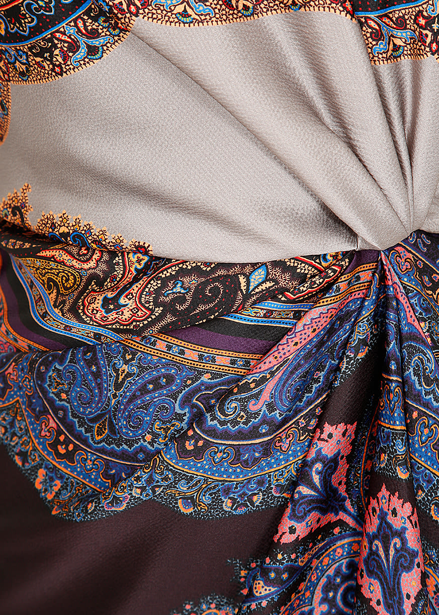 Etro Printed Silk Dress In Multi