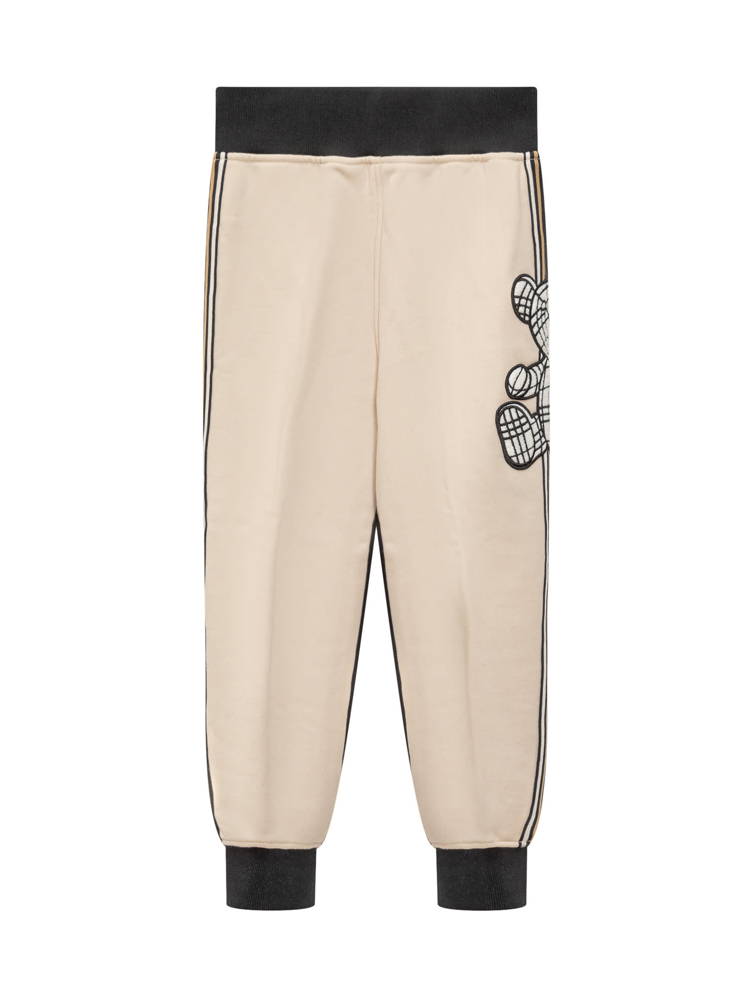 Shop Burberry Pant With Bear In Almond Beige