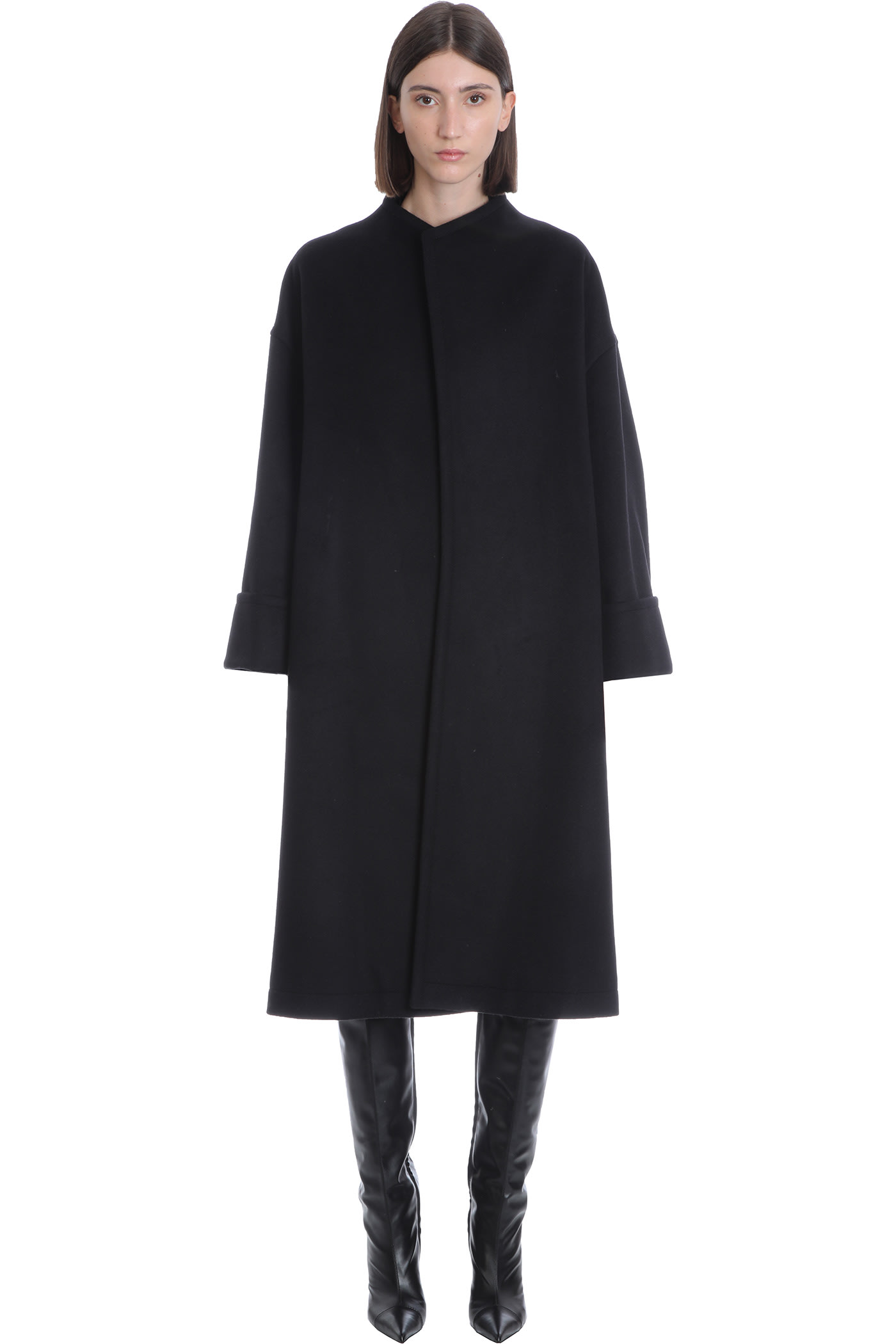 Alexandre Vauthier Coat In Black Wool