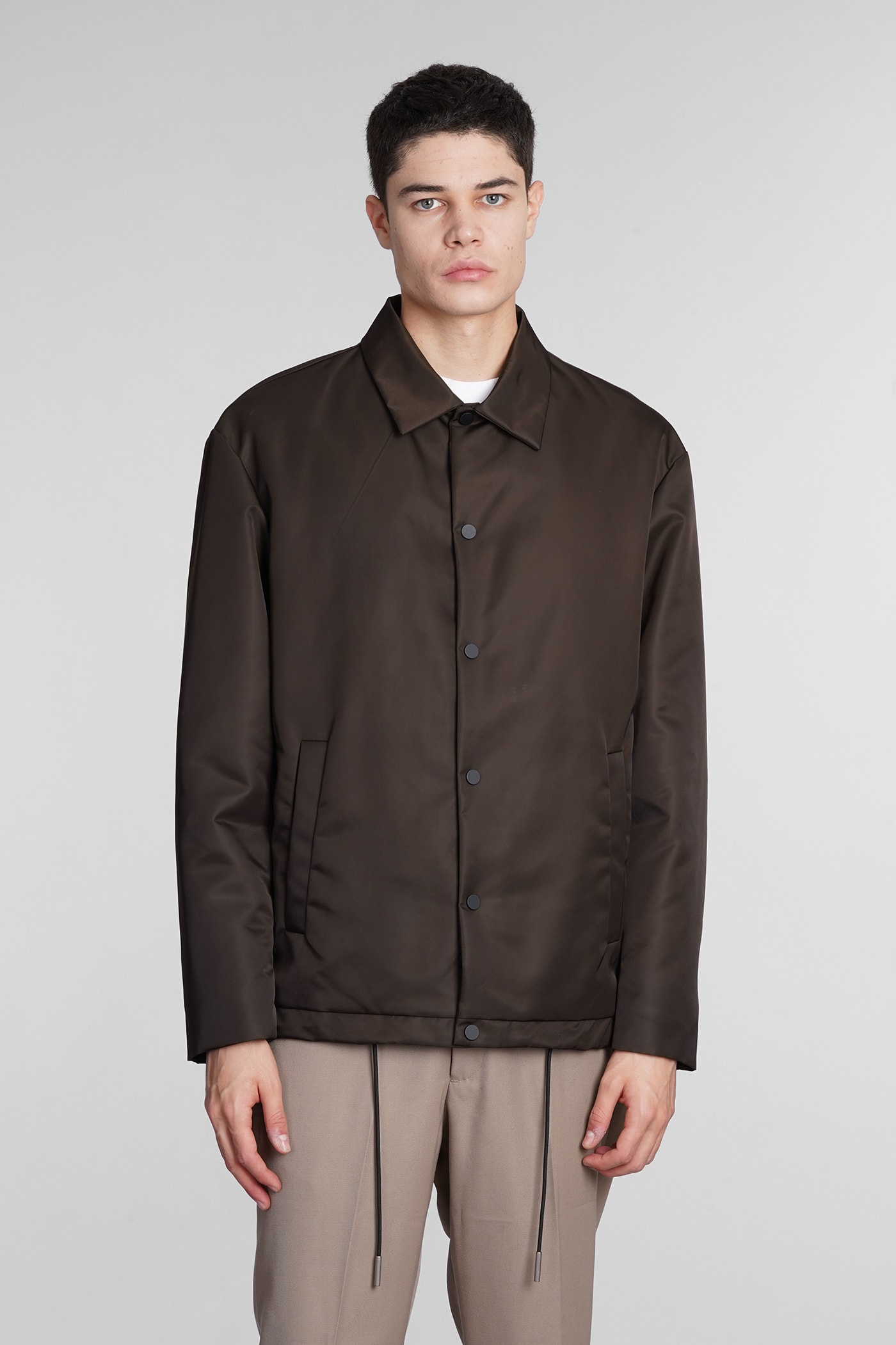 Low Brand Casual Jacket In Brown Polyamide