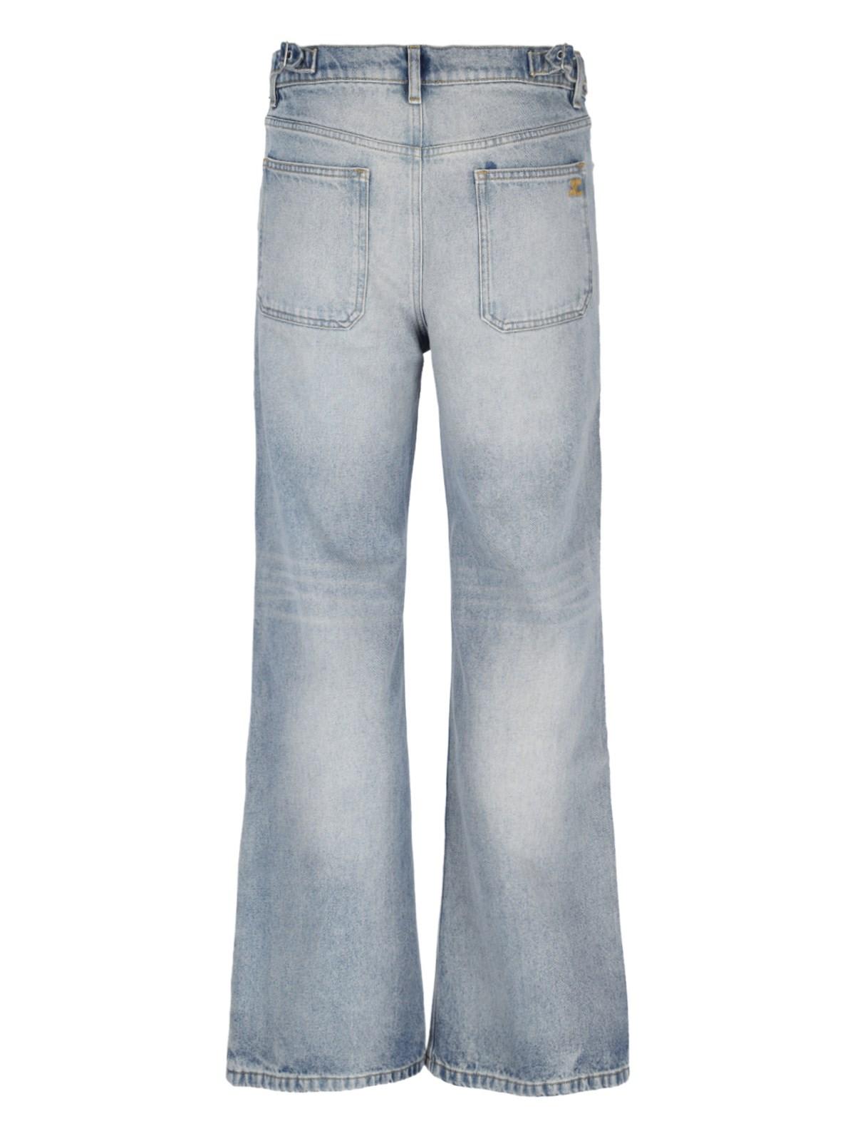 Shop Courrèges Straight Jeans In Blue