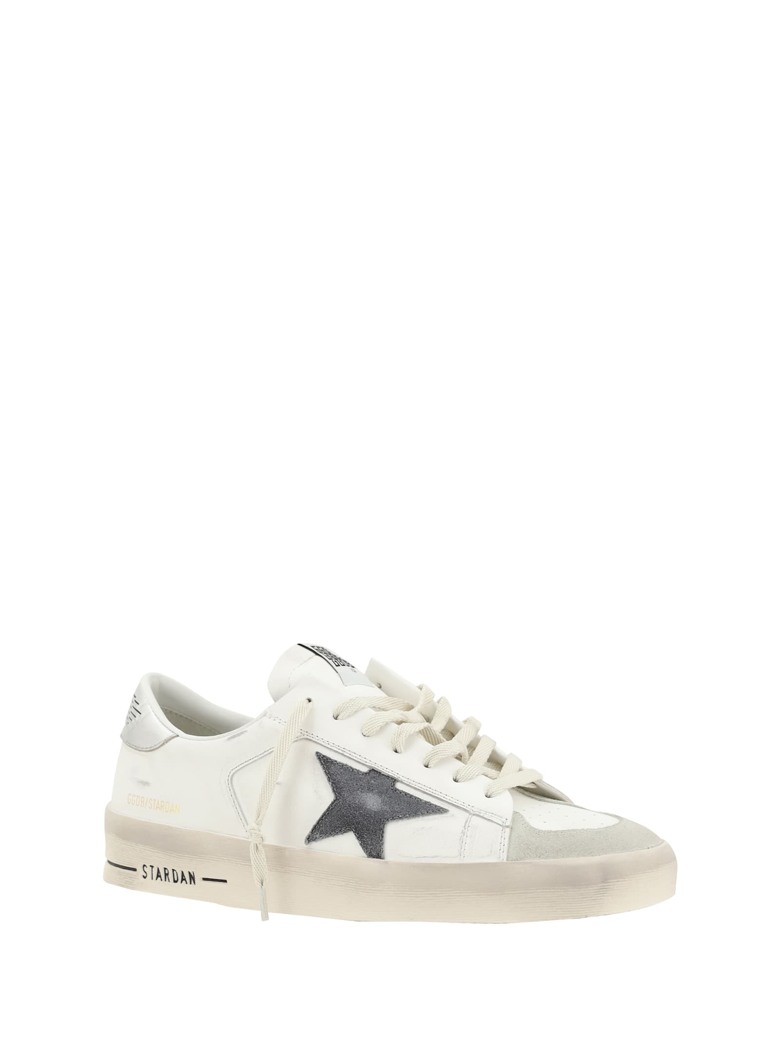 Golden Goose Stardan Sneakers In White/grey/silver