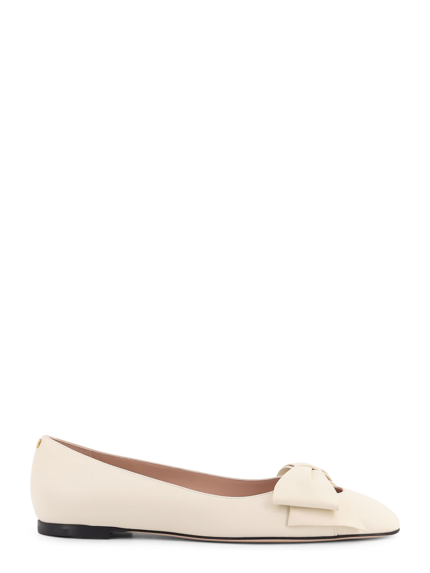 Valentino Garavani Leather Bowow Ballerinas In White