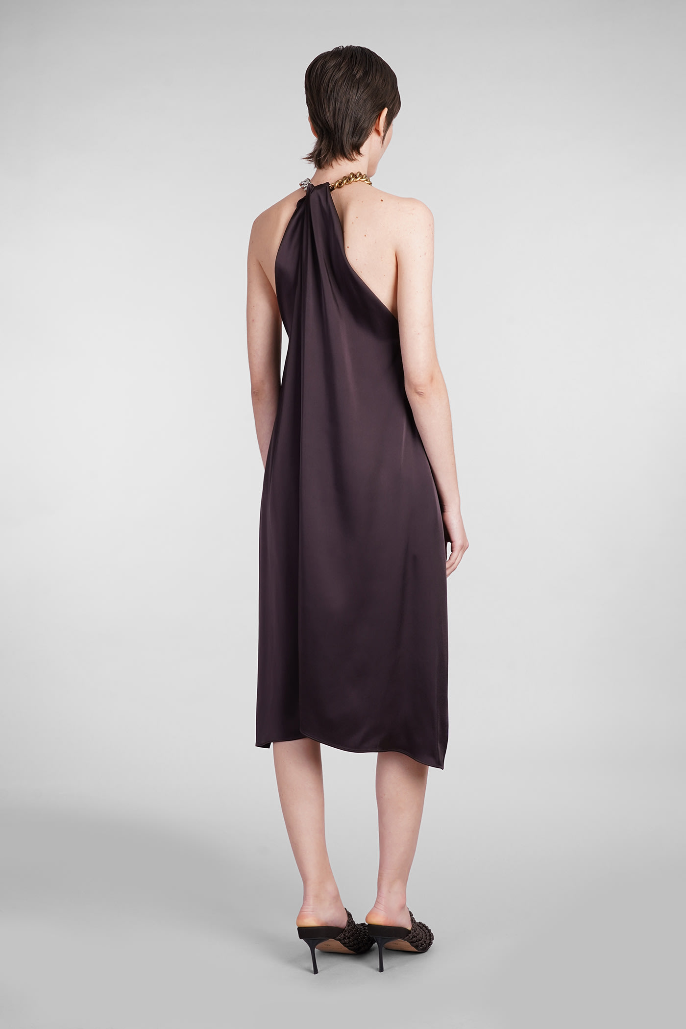 Shop Stella Mccartney Dress In Brown Acetate