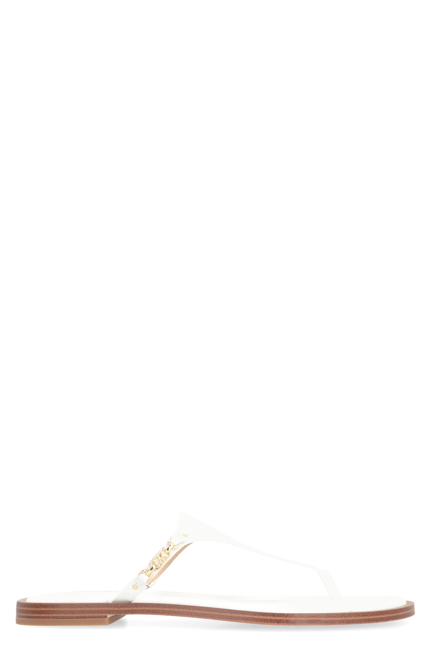 Shop Michael Michael Kors Daniella Leather Flip-flops In White