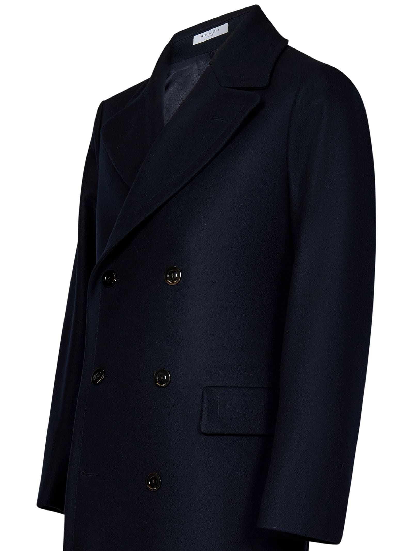 Boglioli Blue Wool Coat In Blue