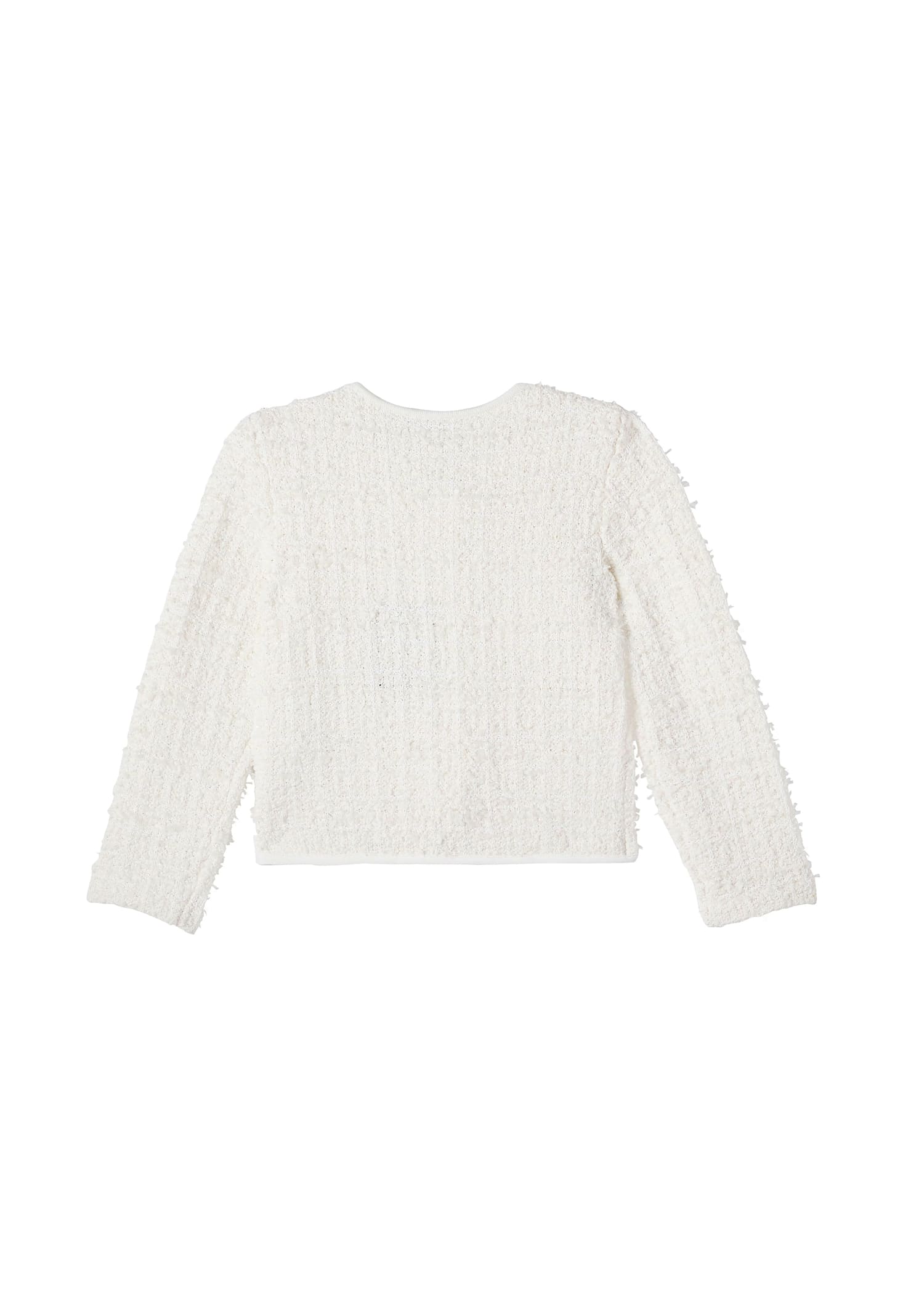 Self-portrait Bow Boucle Jacket In White