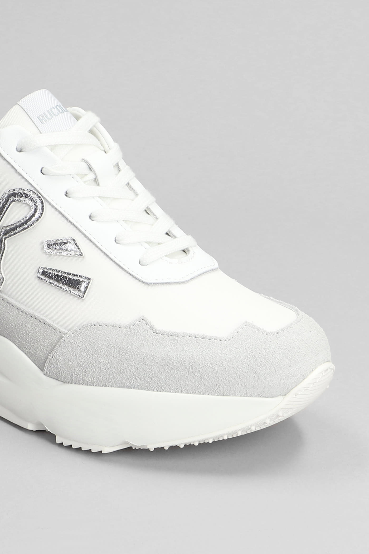 Shop Ruco Line R-evolve Sneakers In White Suede And Leather