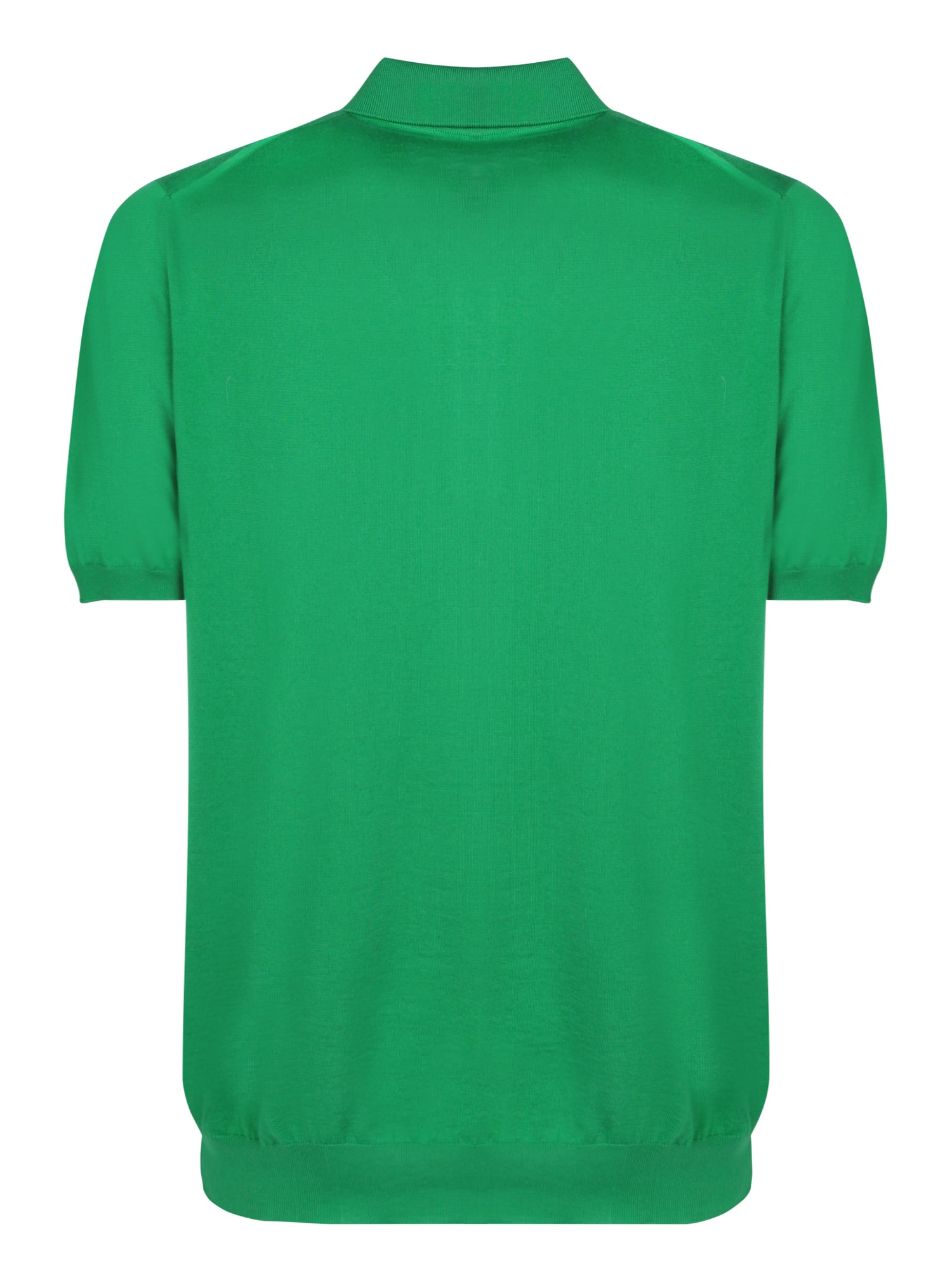 Shop Kiton Iconic Green Mid Zip Polo Shirt
