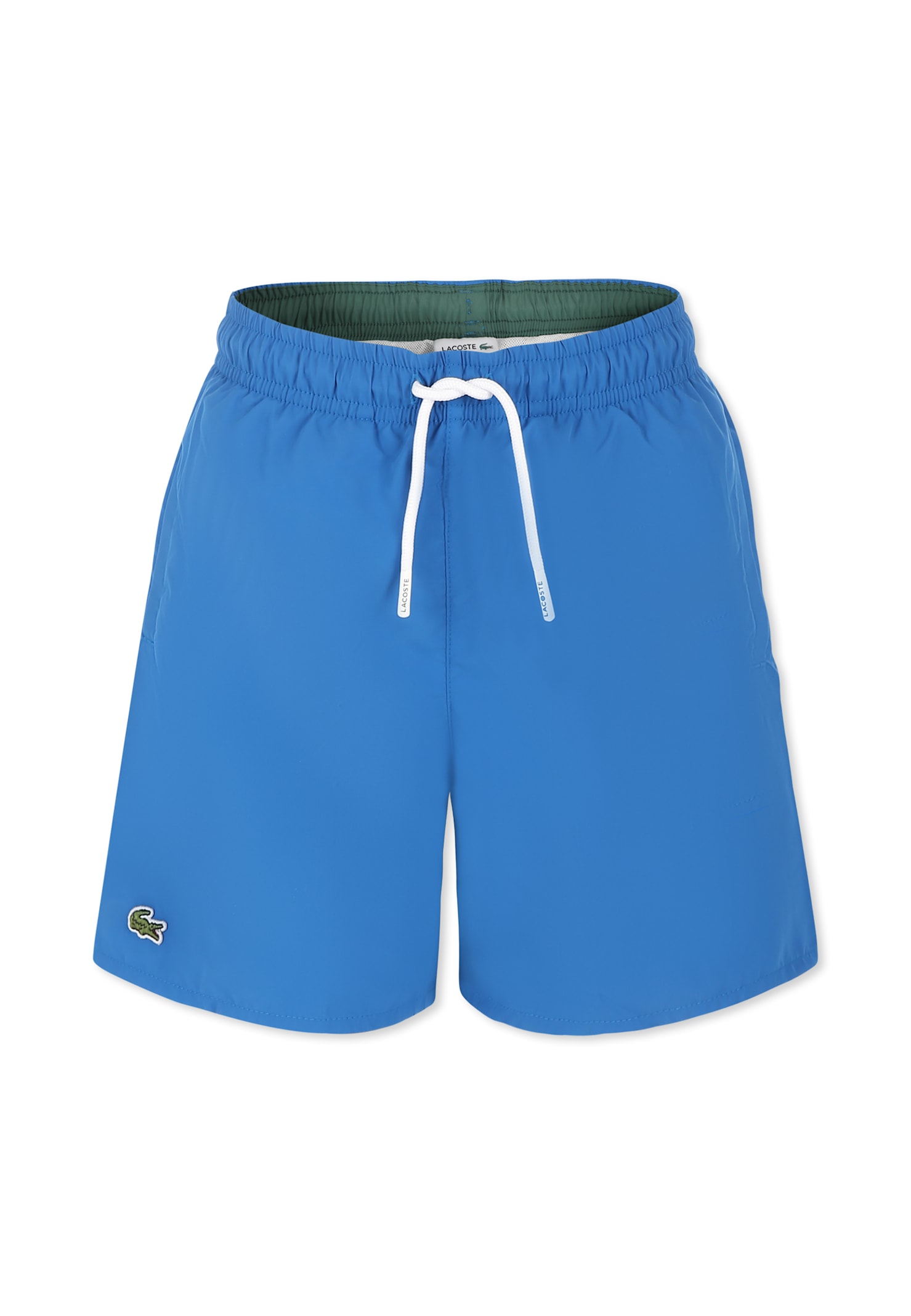Shop Lacoste Blue Swim Shorts For Boy With Crocodile