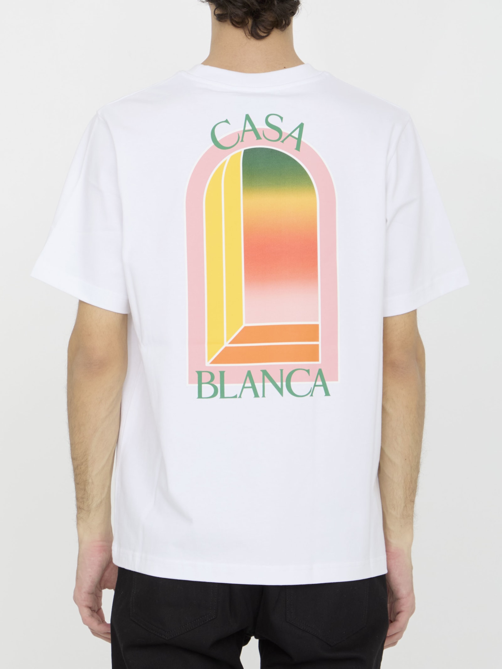 Shop Casablanca Gradient Larche T-shirt In White