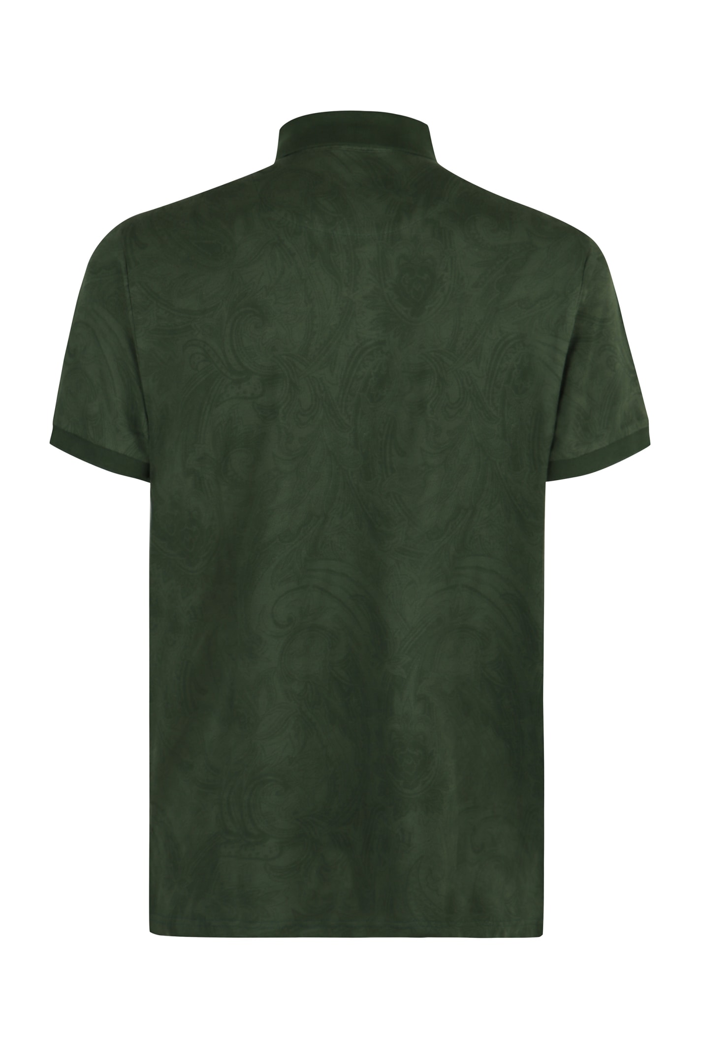 Shop Etro Logo Jacquard Polo Shirt In Green