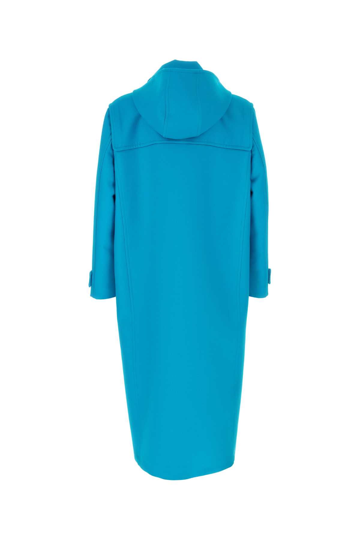 Shop Valentino Turquoise Wool Blend Montgomery In Skyblue