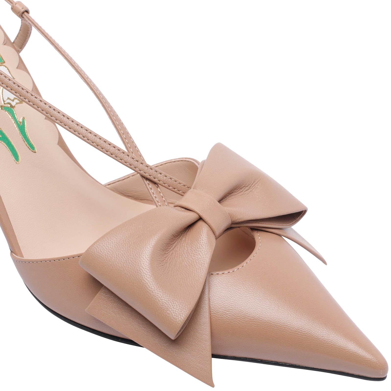 Valentino Bowow 85 Leather Slingback Pumps
