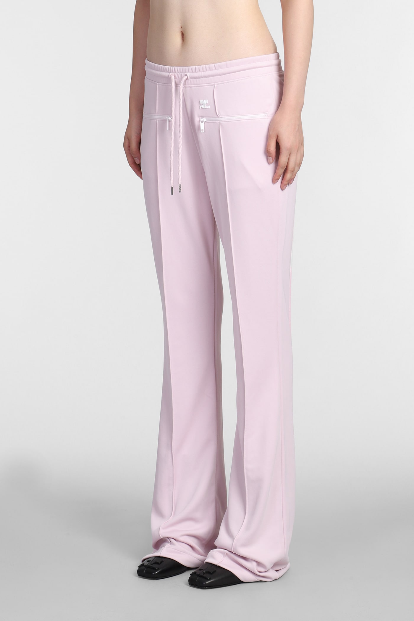 Shop Courrèges Pants In Rose-pink Cotton In Powder Pink