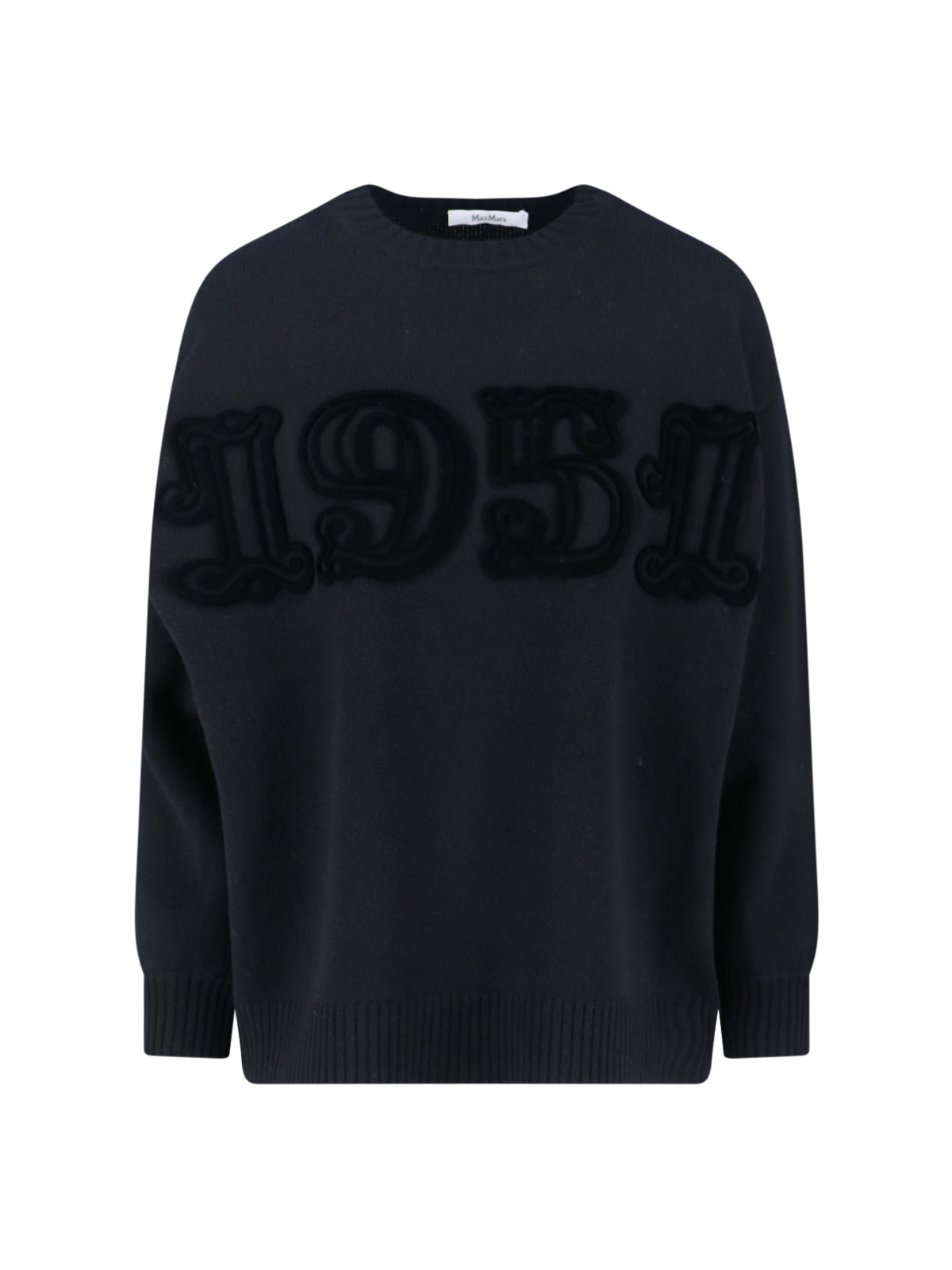 Max Mara Logo Sweater In Black