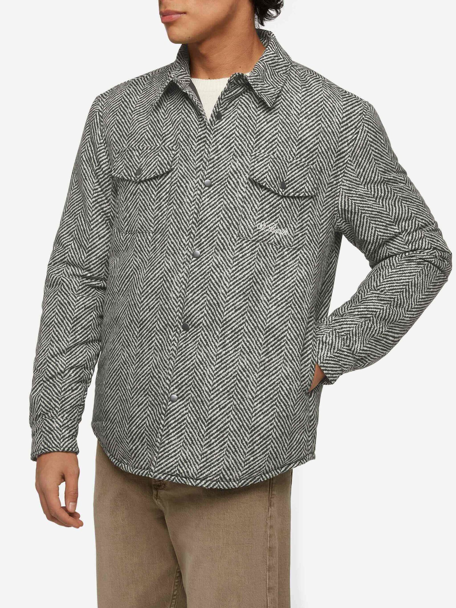 Technic Fabric Overshirt Chalet With Herringbone Print