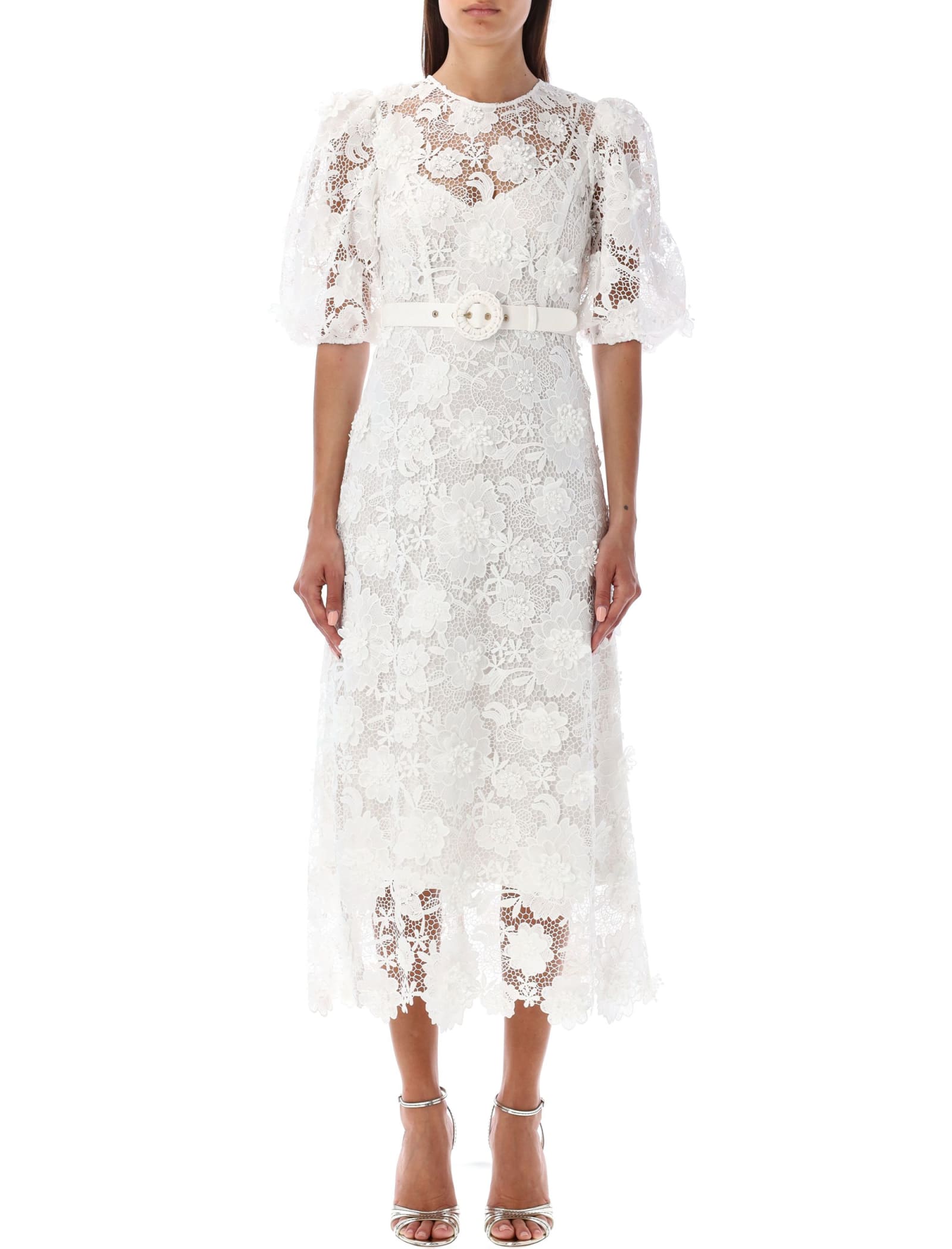 Shop Zimmermann Lace Flower Wedding Dress In Ivory