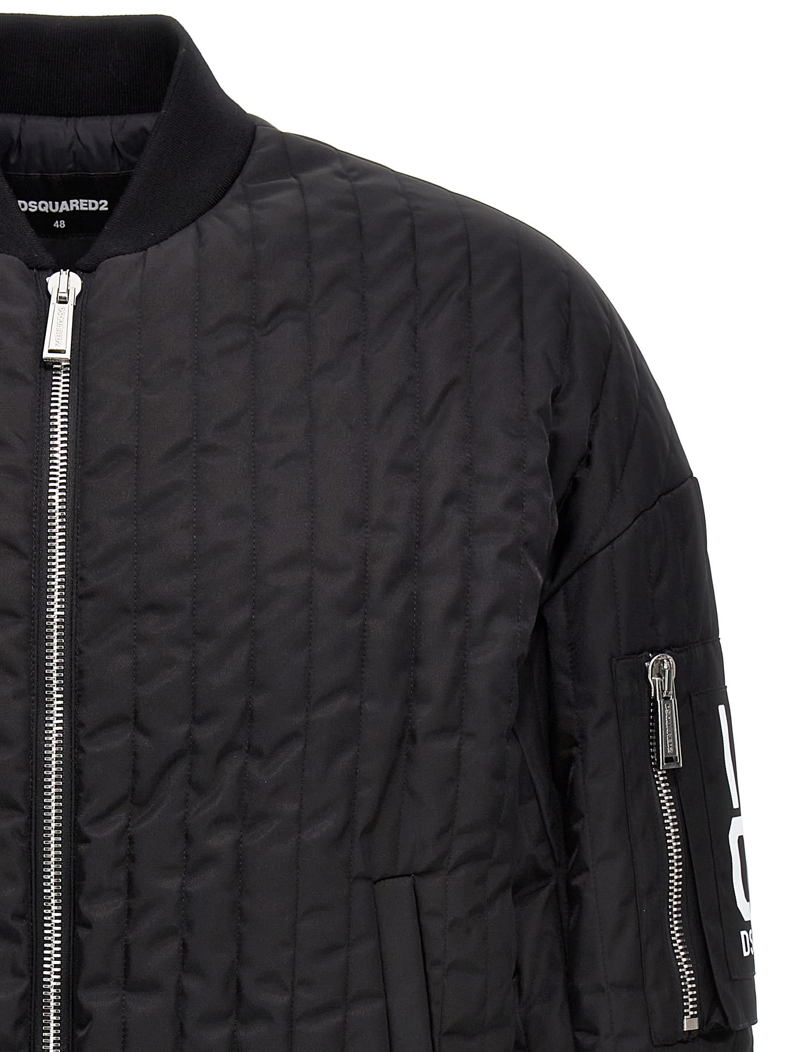 Dsquared2 Bomber Nylon Nero In Black