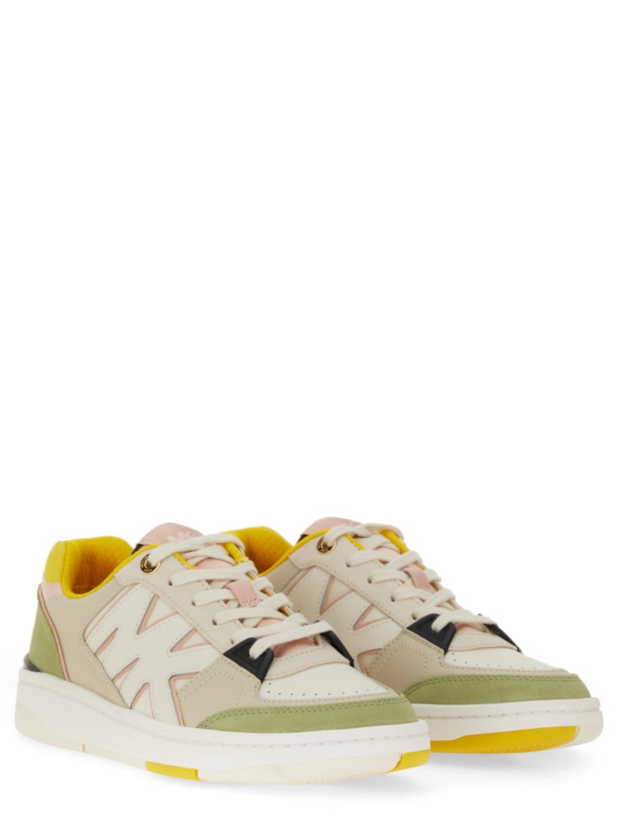 Michael Kors Leather Sneaker In Multicolour
