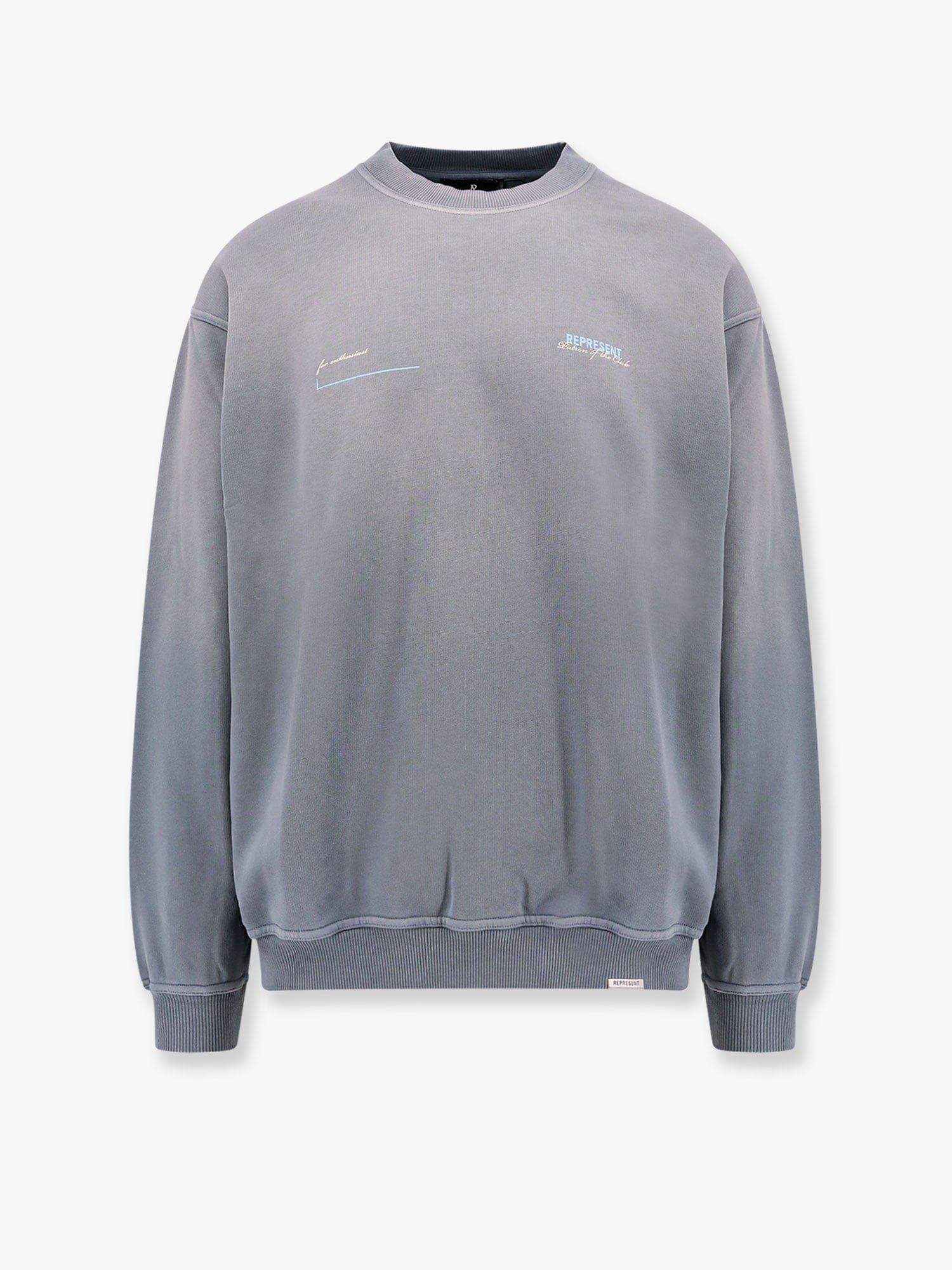 Shop Represent Patron Of The Club Washed Cotton Sweatshirt In Grey