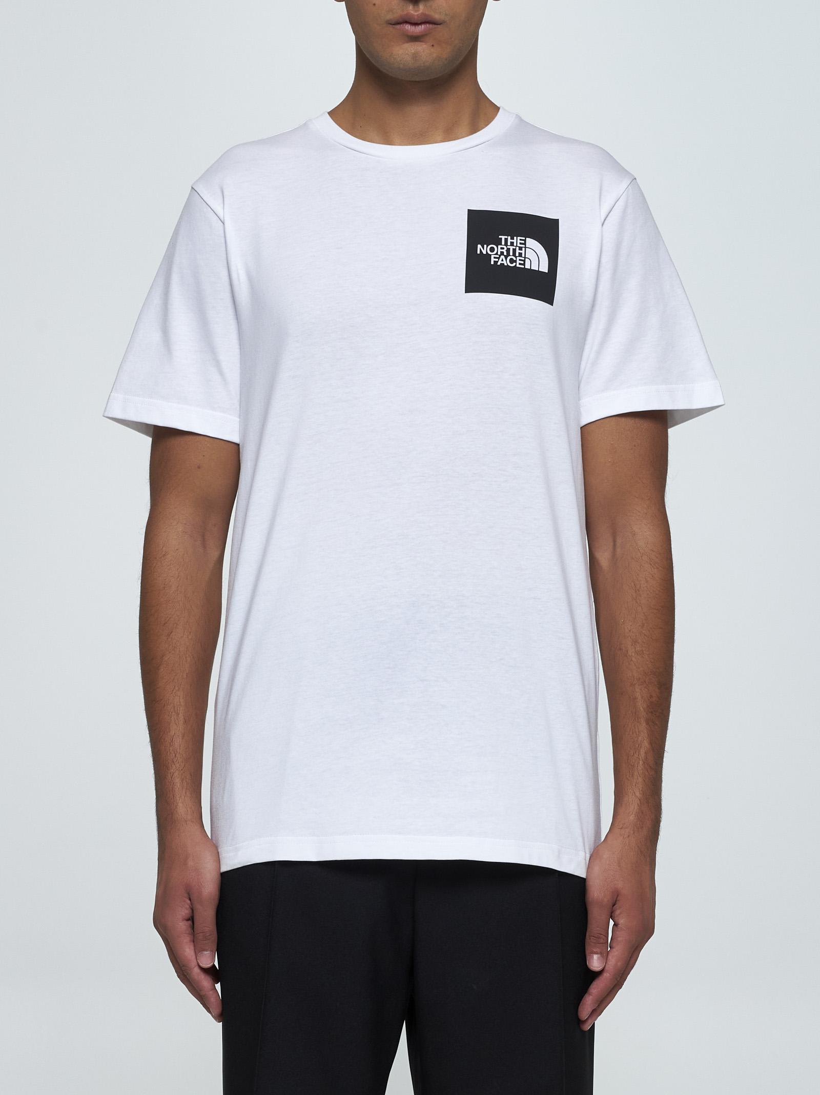 Shop The North Face Logo Cotton-blend T-shirt In Tnf White