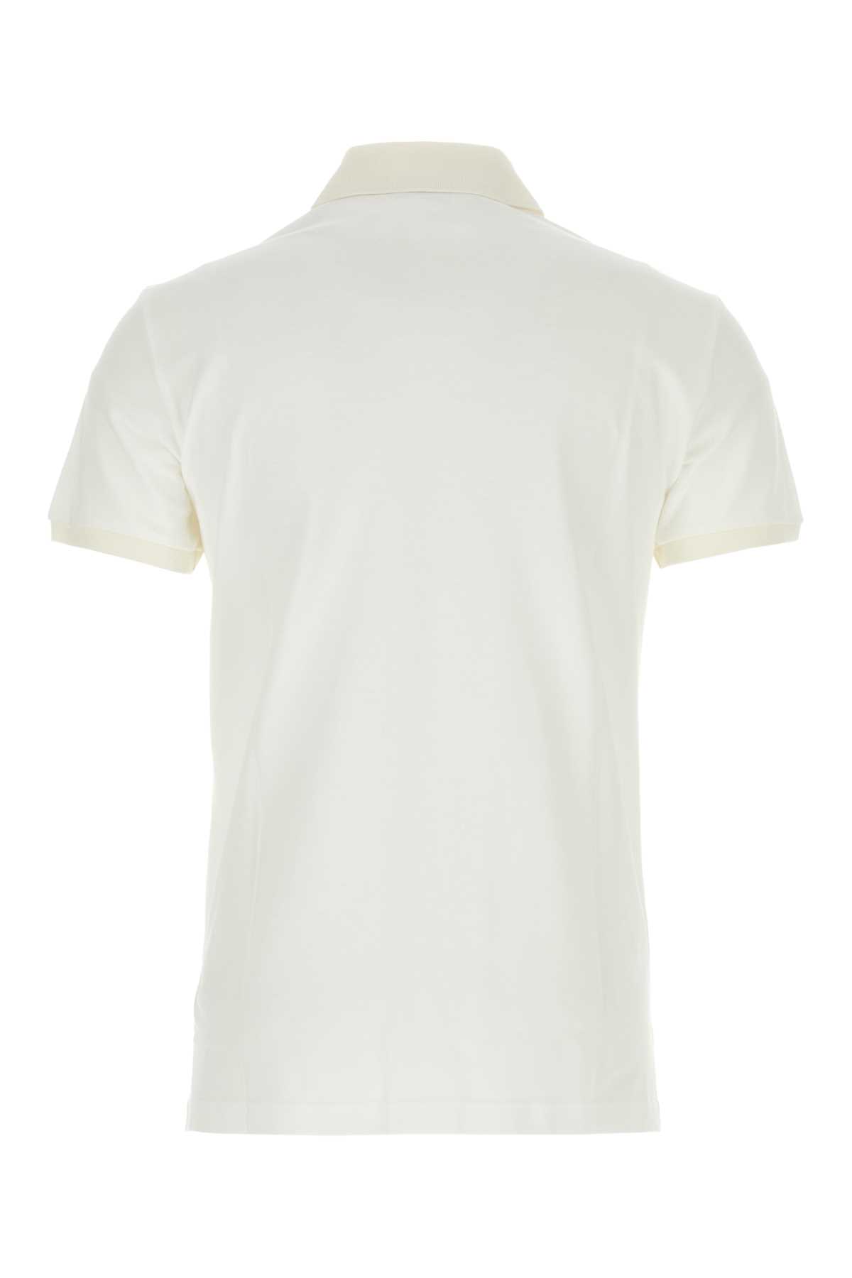 Shop Etro White Piquet Polo Shirt In W0800