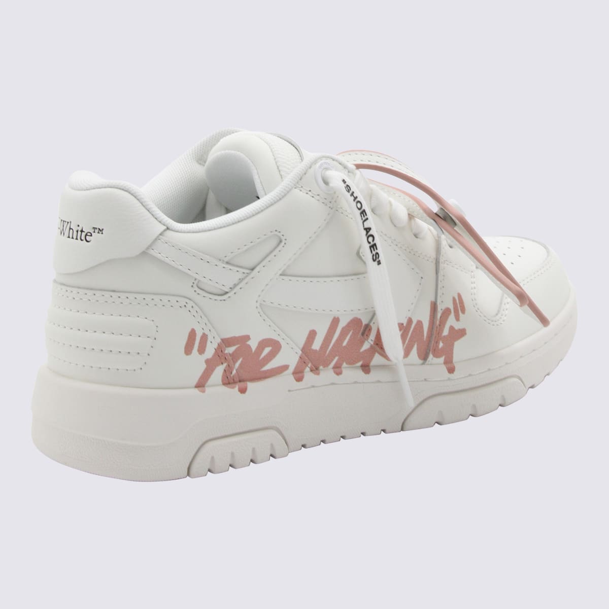 Shop Off-white White And Pink Leather Out Of Office Sneakers