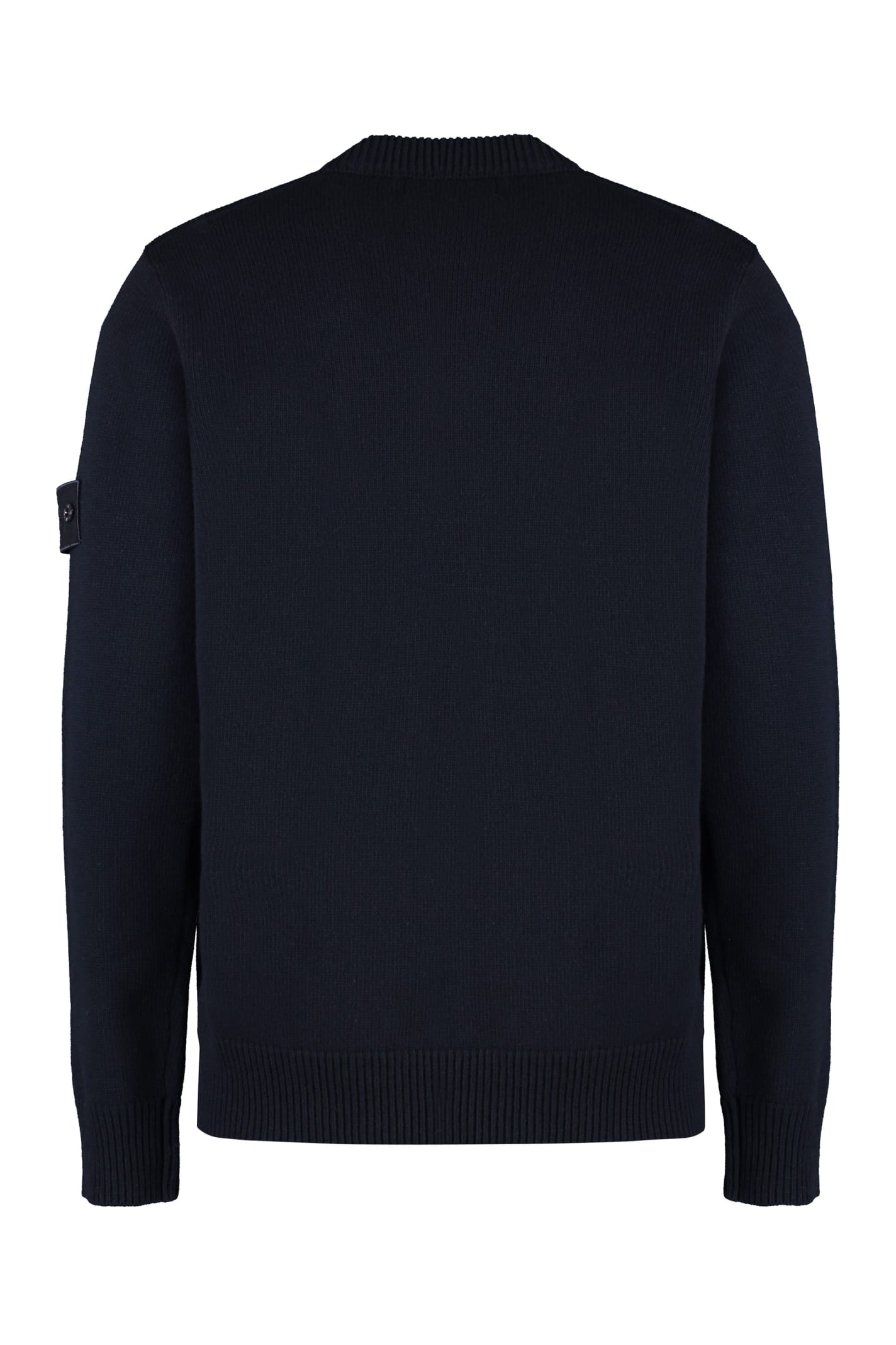 Shop Stone Island Ghost - Virgin Wool Crew-neck Sweater In Blue