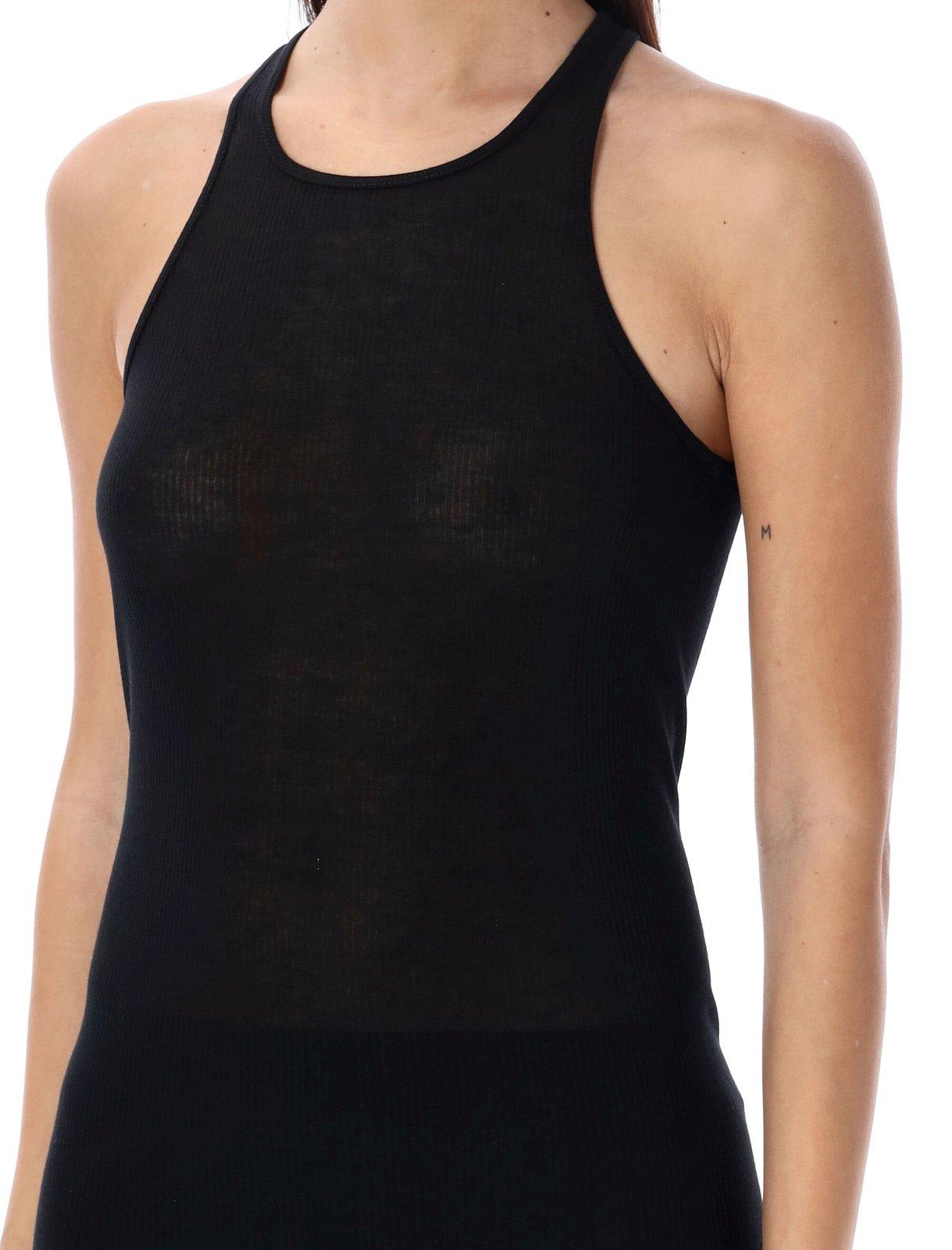 Shop Rick Owens Sleevelss Ribbed Tank Top In Black