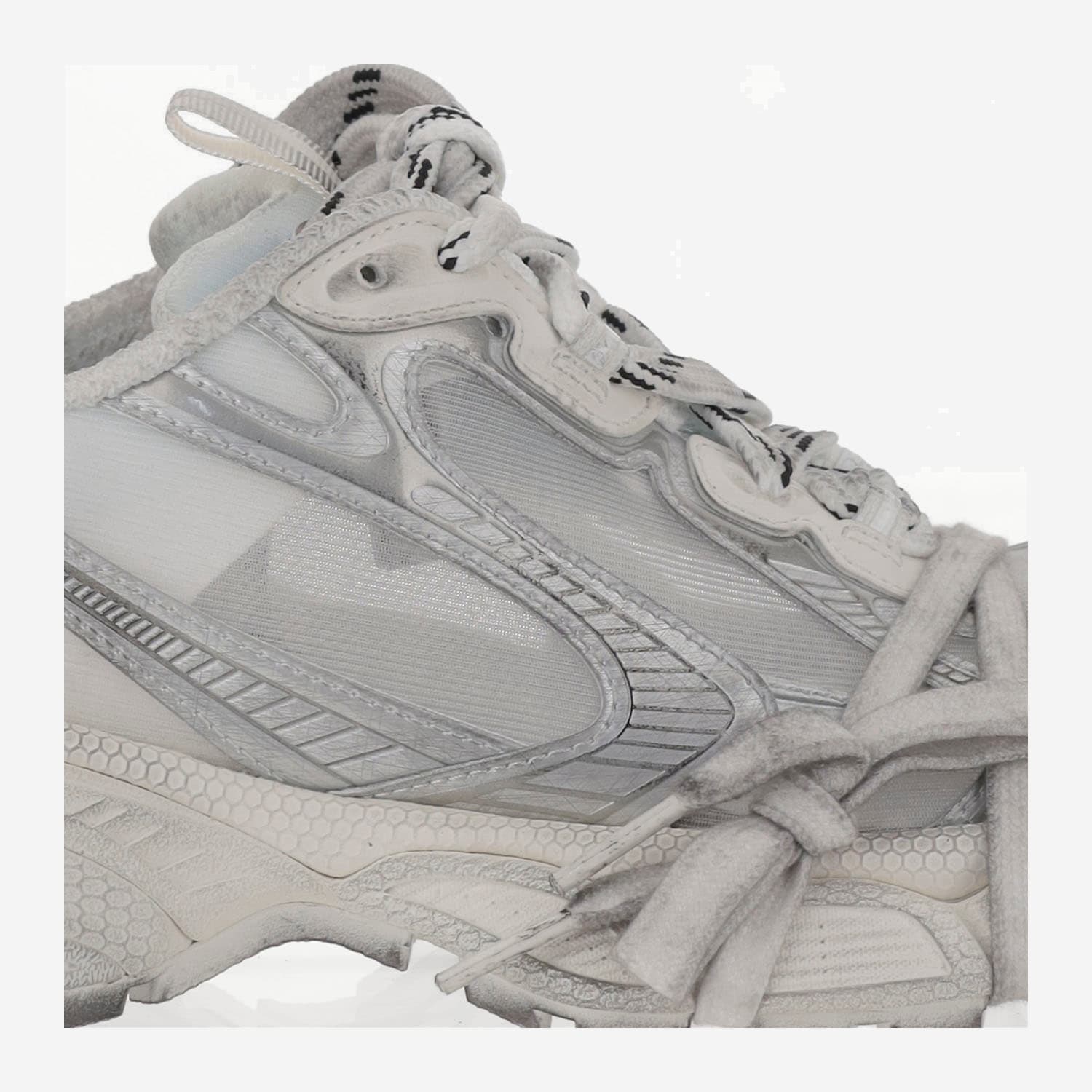 Balenciaga 3xl Mesh Summer Sneakers Shoes In Whitesilver