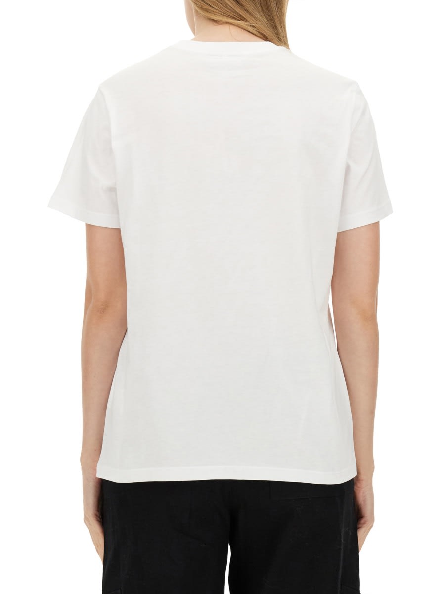 Shop Ganni Basic Jersey Cocktail Relaxed T-shirt In White