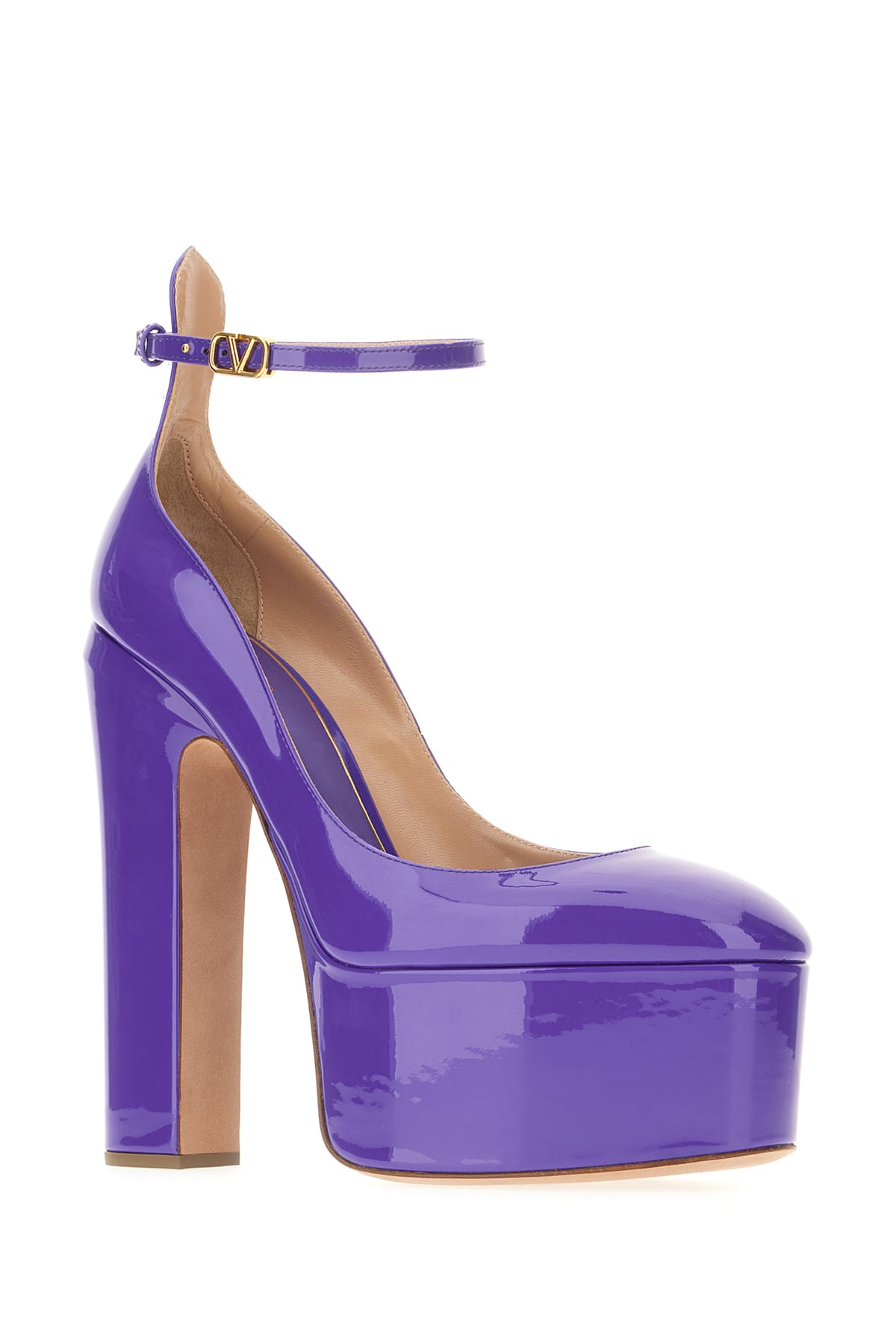 Shop Valentino Purple Leather Pumps In N2a