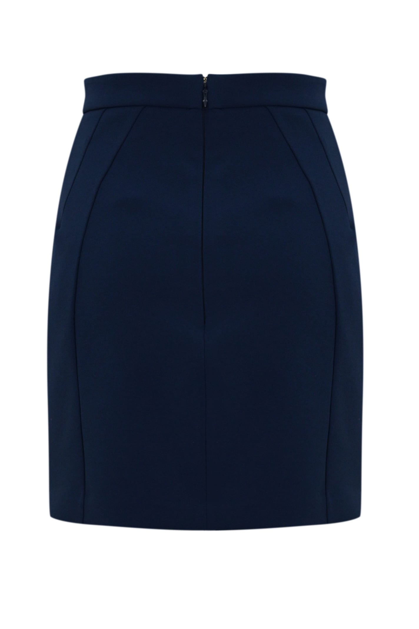 Elisabetta Franchi Navy Blue Mini Skirt In Oltremare/burro