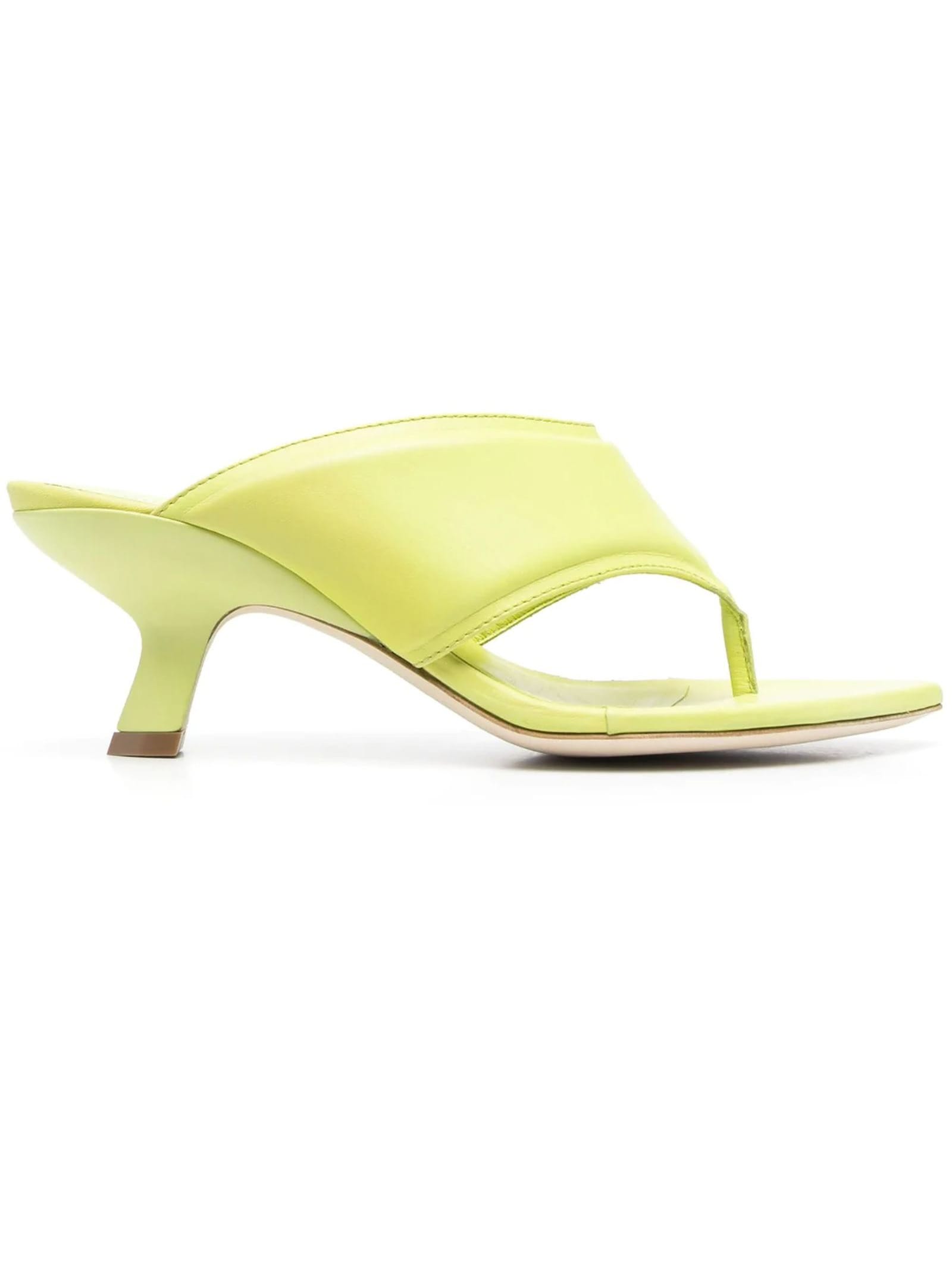 VIC MATIE LIME GREEN CALF LEATHER SANDALS