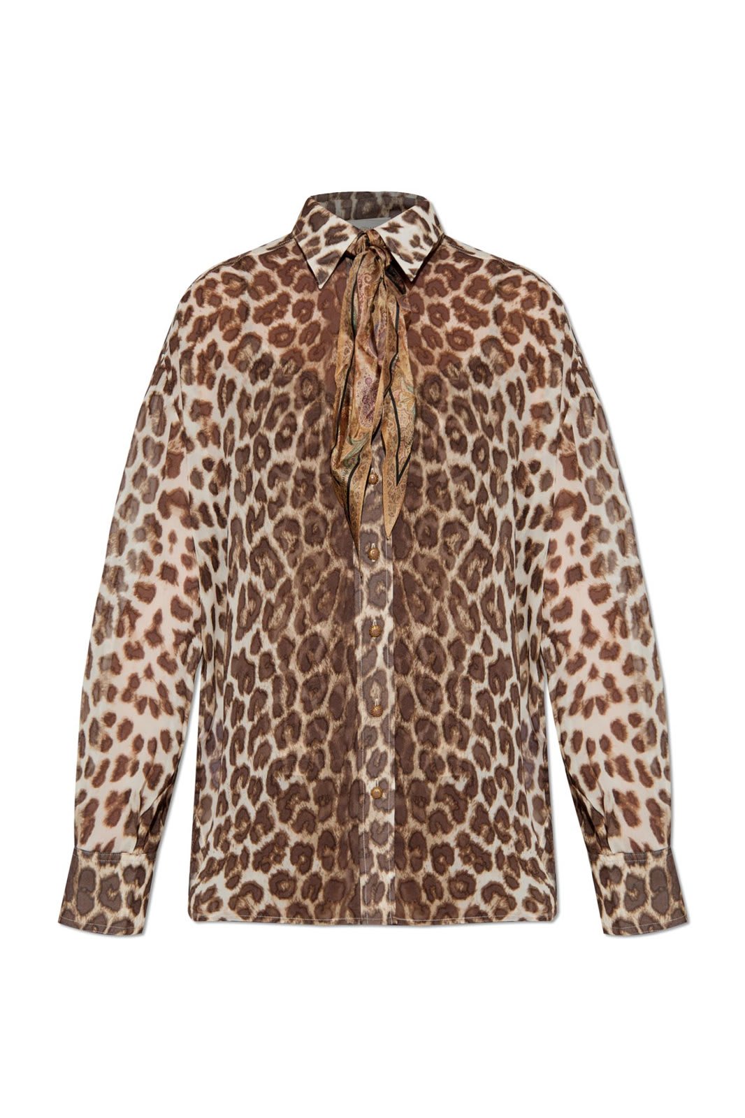 Shop Zimmermann Illustration Leopard Printed Shirt In Brown