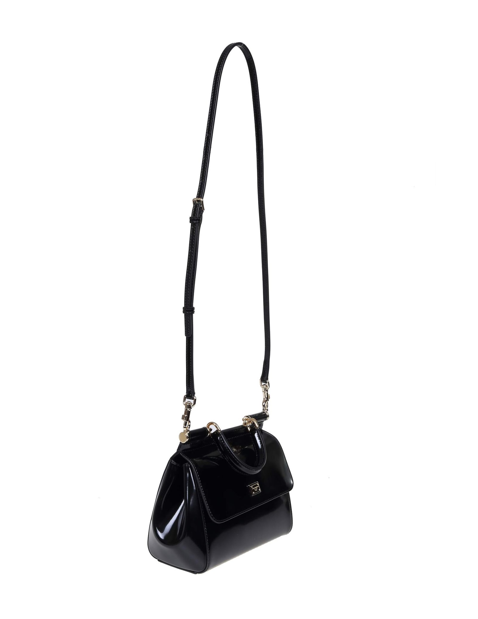 DOLCE & GABBANA SMALL SICILY BAG IN POLISHED CALFSKIN 